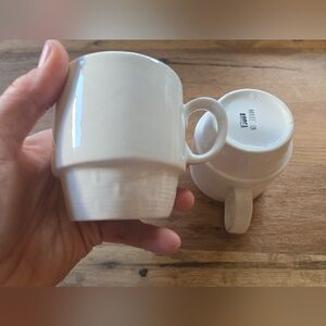 🍵 Vintage Handmade Stacked Tea Cups – Made in Korea – Set of 2 ☕️